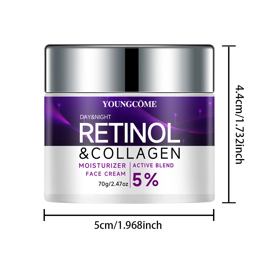 Retinol Collagen Face Cream Anti-Aging Smoothes Skin State Enhances Skin Elasticity Moisturizes Skin Deep Hydration