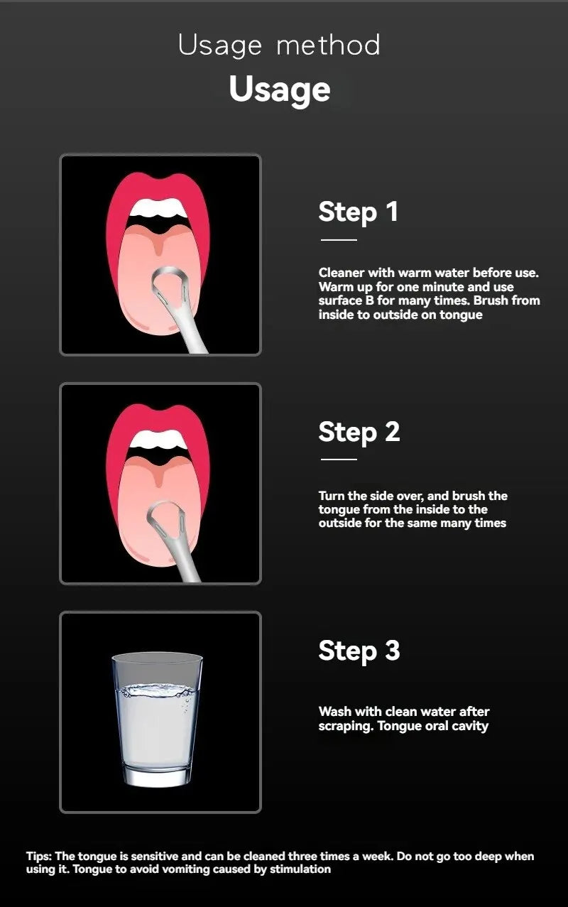 1pc Stainless Steel Tongue Scraper Tongue Coating Cleaner TongueCoating Brush Cleaning Tongue Coating Removing Bad Breath OralCa