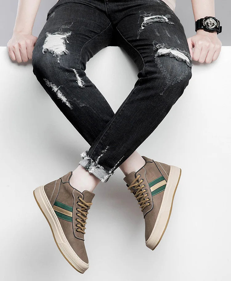 Men's Elevator Shoes Increase 6cm Sneakers Men Sports Shoes Leisure Inner Height Increasing Shoes Hidden Heels Shoes Size 38-44