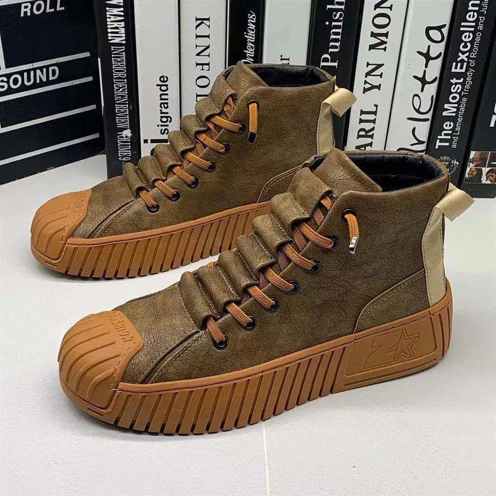 2025 Autumn and Winter Men Boots Increased Boots Lace-up Casual Shoes Board Shoes High Quality Outdoor Boot British Style New