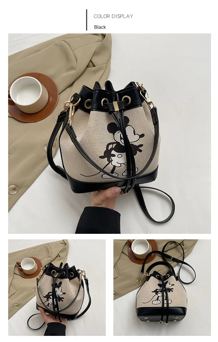 Disney Mickey New Women's Shoulder Bag Cartoon Cute Women's Handbag Fashion Trendy Women's Bag Large Capacity High Quality