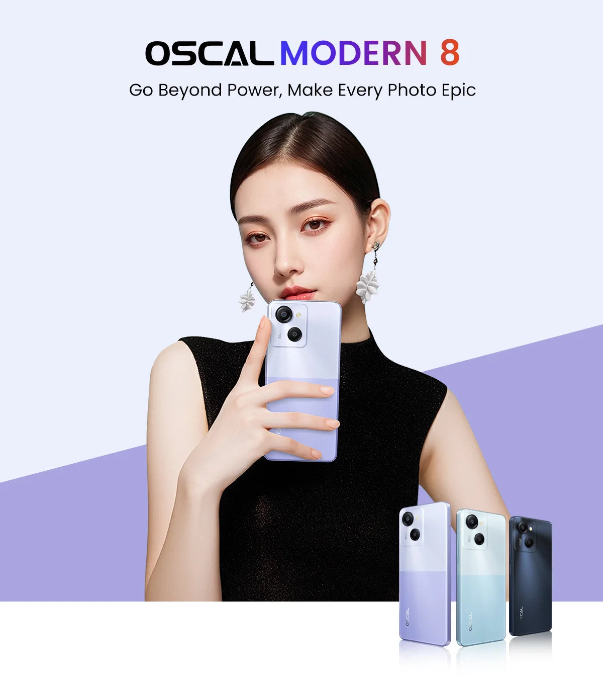 Oscal MODERN 8 Smartphone 6.75 inch Display 8GB+128GB/256GB,50MP Rear Camera Mobile Phone 18W Fast Charging 6000mAh