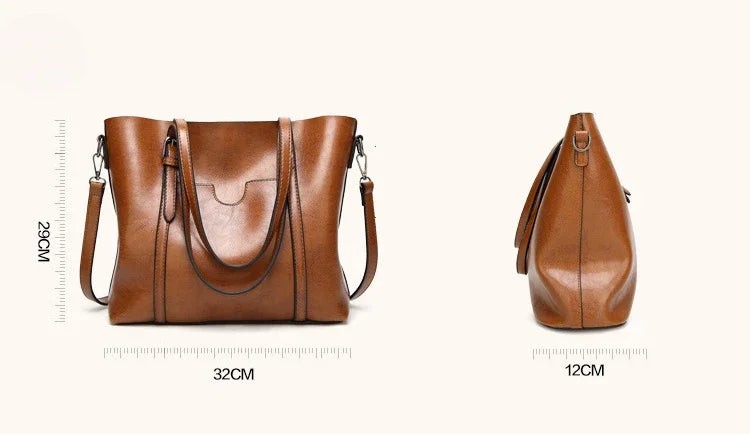 Shoulder Bags for Women Oil Wax Leather Handbag Tote Crossbody Bag Vintage Satchels Women Bags Designer Handbag High Quality
