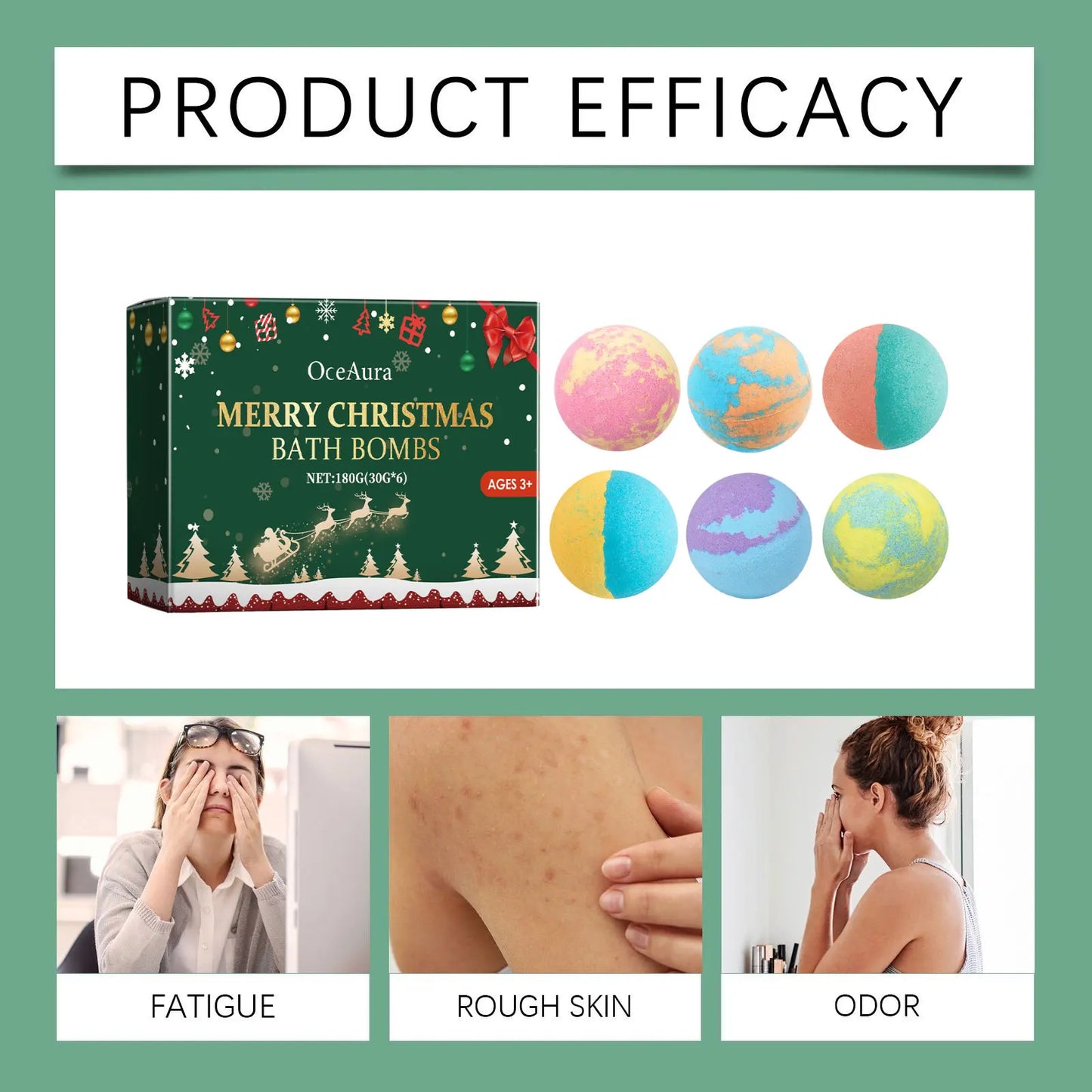 Christmas Colorful Bath Balls Foot Spa Deep Moisturizing Skin Relaxing Reduce Dryness Kids Gifts Bubble Rosemary Bath Ball Bombs