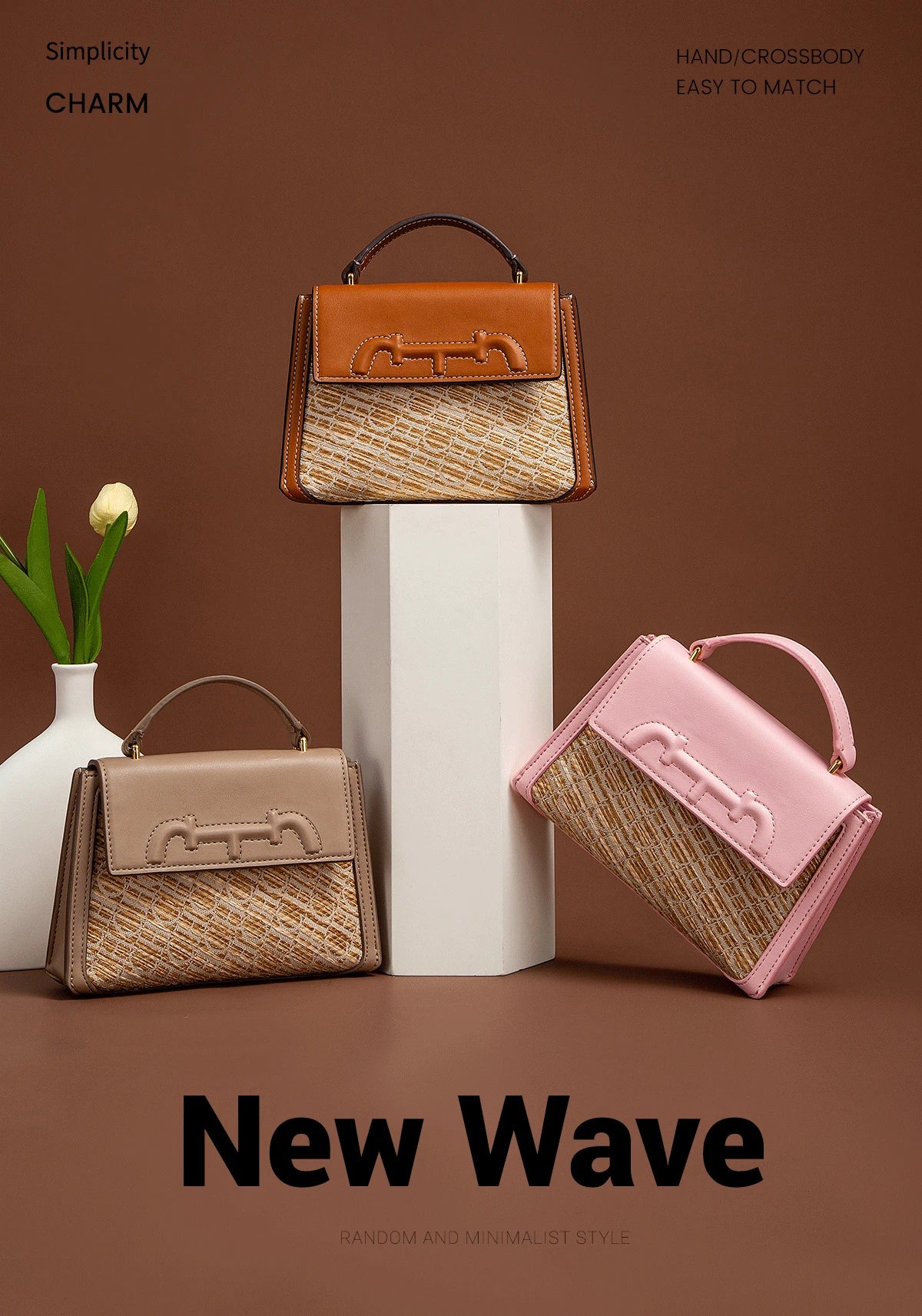 CHCH Women's Shoulder Bag New Handheld Flip Panel Panel Design Handbag