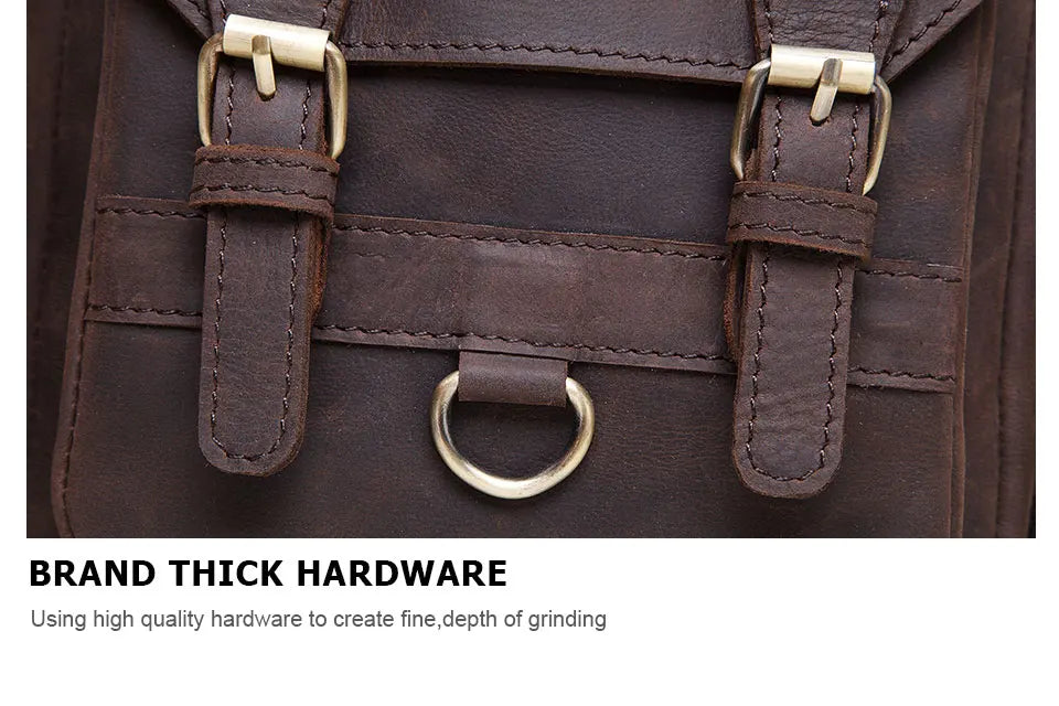 HUMERPAUL Shoulder Bag for Men Casual Genuine Leather Messenger Crossbody Bags Business Handbag for Work Full Grain Leather