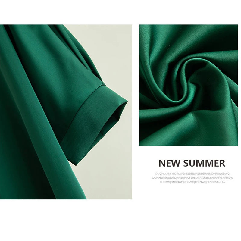 2025年夏季新款緞面絲質半袖T卹上衣基本款純色女式T卹休閒圓領薄款襯衫女士寬鬆襯衫