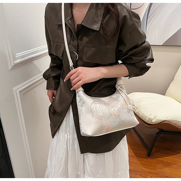 Fashionable Chinese Embroidery Handbag Brand Versatile Shoulder Bag 2025 New Chinese Style Tote Bag Trend Designer Travel Wallet