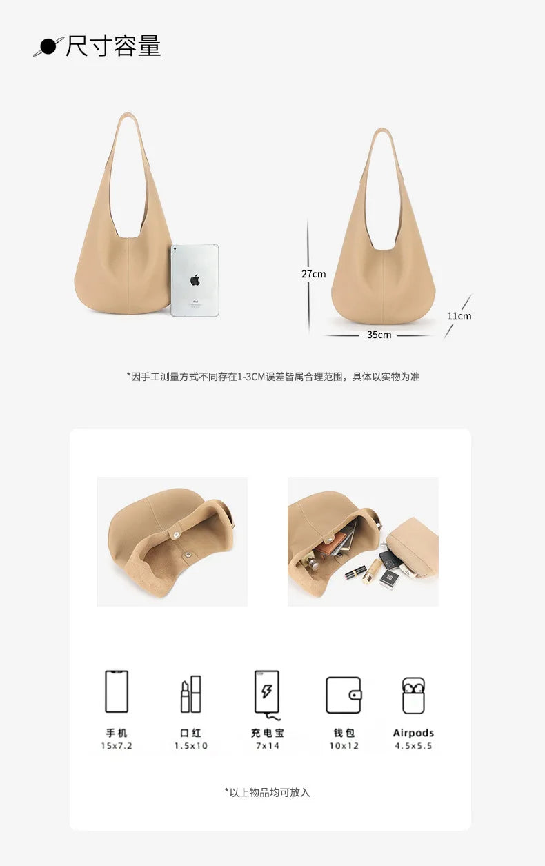 Designer Women Bag Genuine Leather Handbags High Quality Cowhide Hobo Bag Fashion Ladies Shoulder Bag