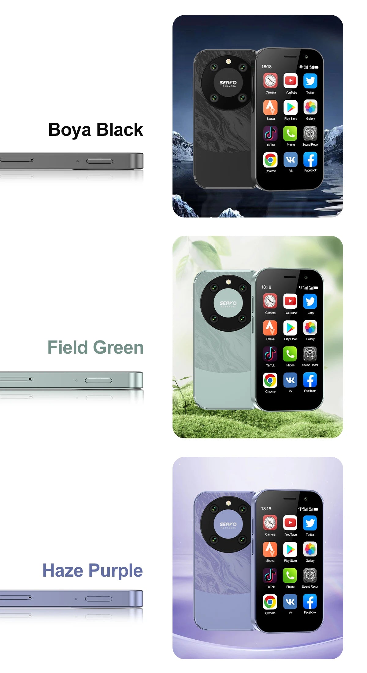 SERVO KING 9000 3.0" HD Display Small Smartphone Android 10.0 Network 4G LTE 2GB+16GB 2000mAh Face Recognition Mini Mobile Phone