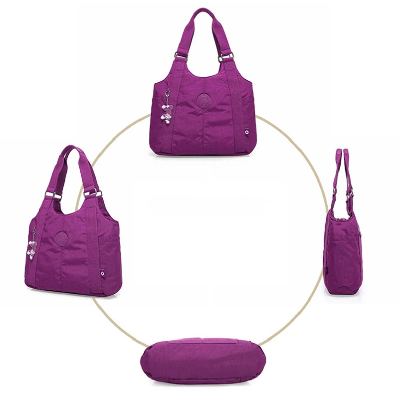 Fashion Large Capacity Casual A4 Waterproof Men Women Shoulder Messenger Bag Lady Cross Body Purse Lightweight Blue Black M1332