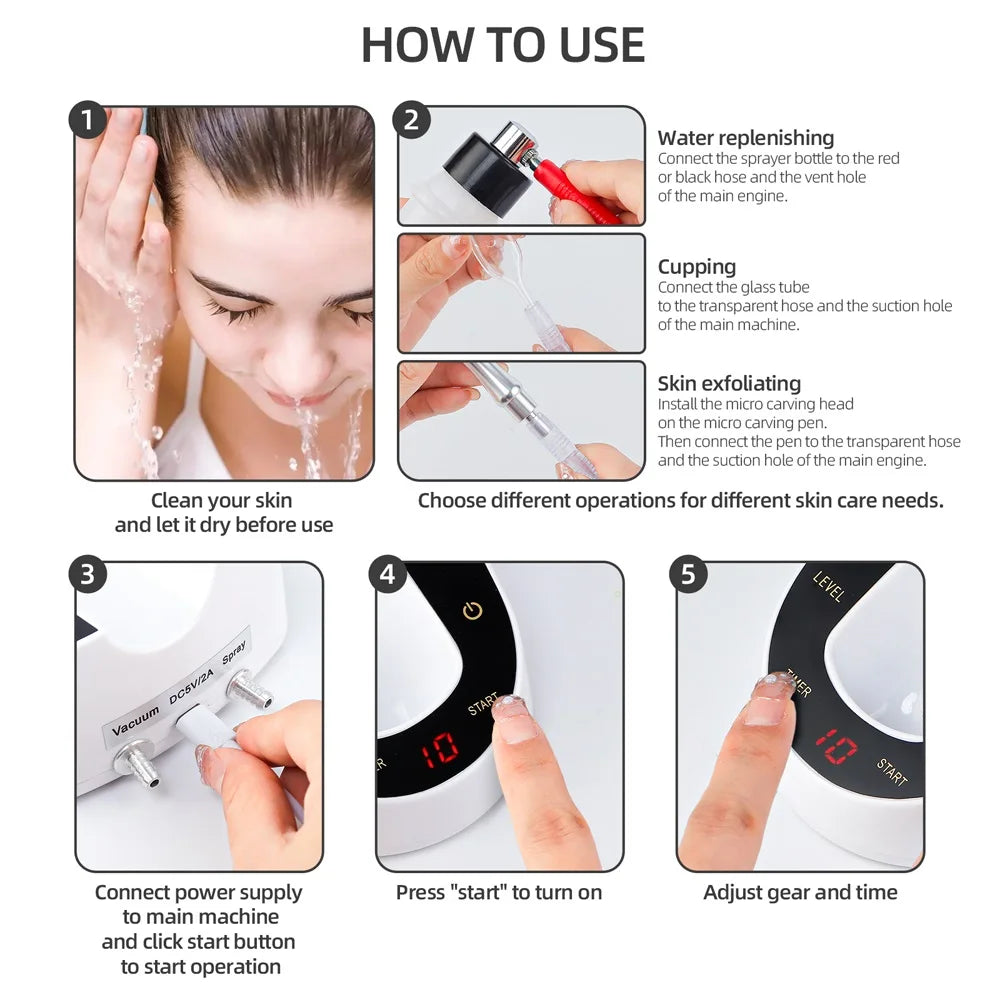 Diamond Microdermabrasion Machine For Facial Peeling Skin Care Blackhead Removel Water Spray Exfoliation Machine