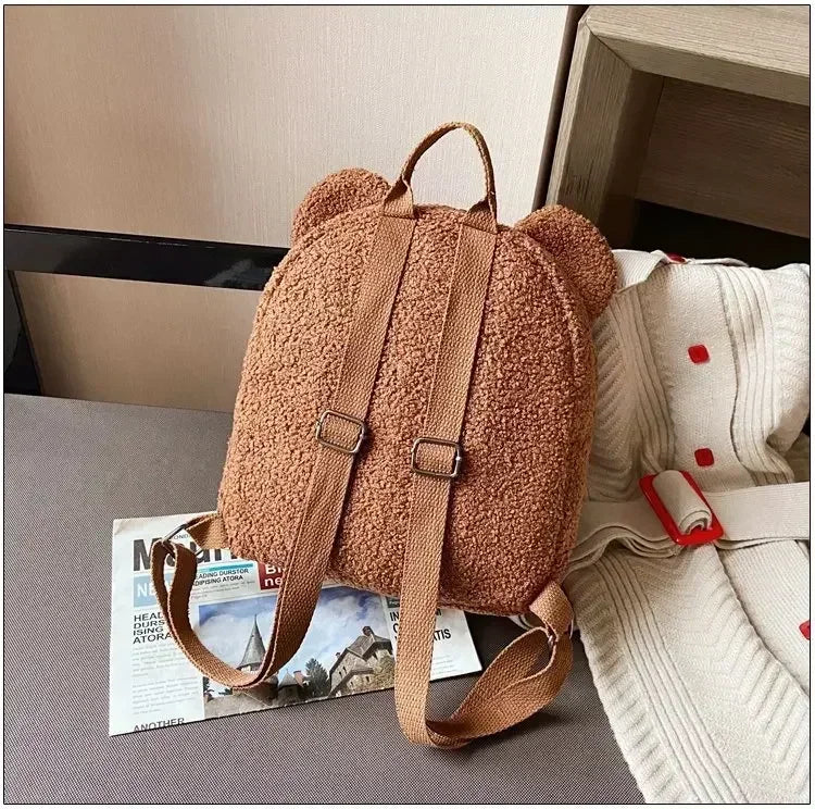 Girl Cute Backpack Women Sweet Travel Backpack Bag High Quality School Bag Girl Solid Soft Handbag Backpack Women