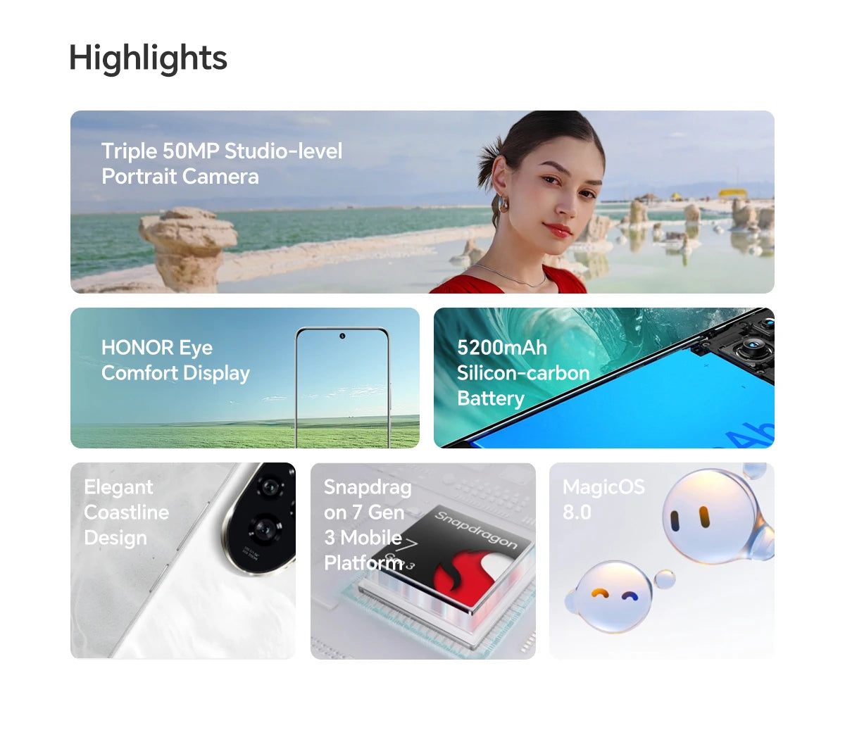 Global Version HONOR 200 5G Smartphone Snapdragon 7 Gen 3 Android 14 6.7'' AMOLED Display 5200mAh Battery Phone