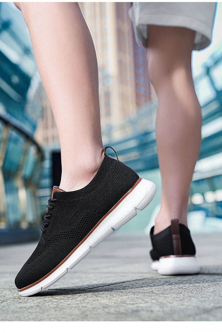 STRONGSHEN Men Casual Handmade Shoes Mesh Breathable Sneakers Business Fashion Business Formal Shoes for Men Trainers Zapatos