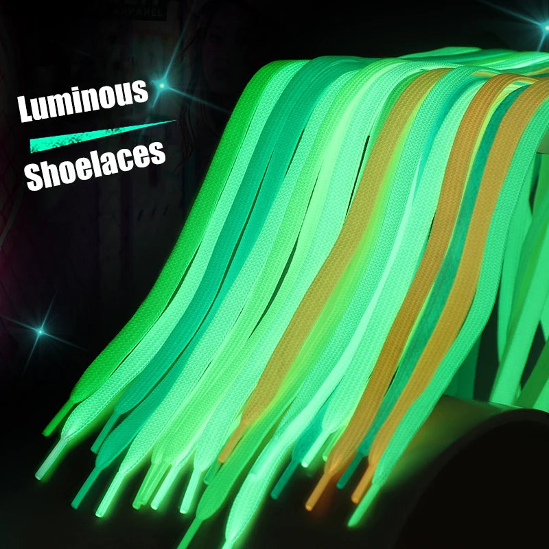 1pair Shoelaces Glow In The Dark Night Luminous Sports Shoes Accessories Elastic Laces Shoestrings Shoelaces for Kid Sneakers