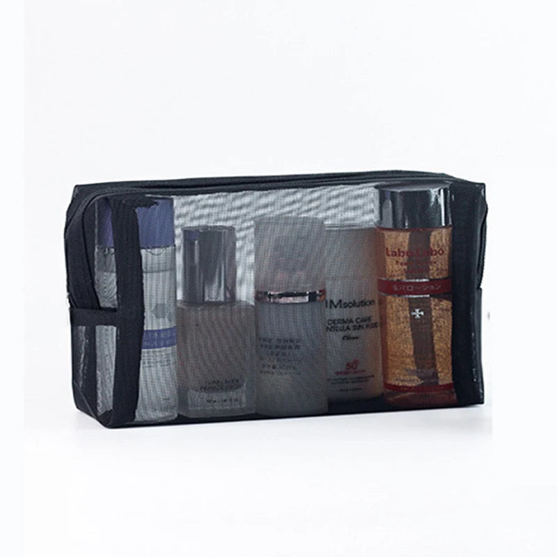 Simple Cosmetics Storage Bag For Women Large-capacity Waterproof Travel Portable Toiletries Storage Package Mesh Zipper Bag