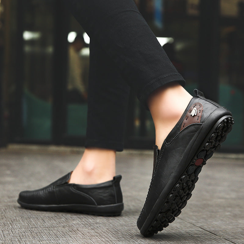 Men Shoes Casual Luxury Brand Genuine Leather Italian Men Loafers Moccasins Slip on Mens Driving Shoes Black Brown Plus Size 47