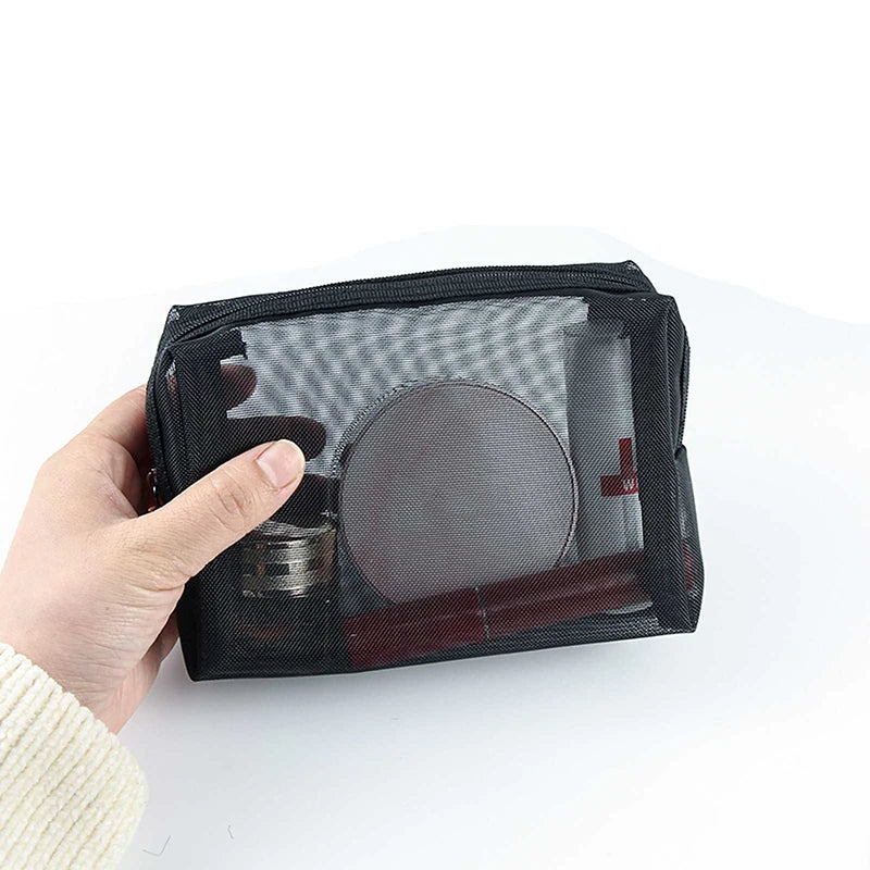Simple Cosmetics Storage Bag For Women Large-capacity Waterproof Travel Portable Toiletries Storage Package Mesh Zipper Bag