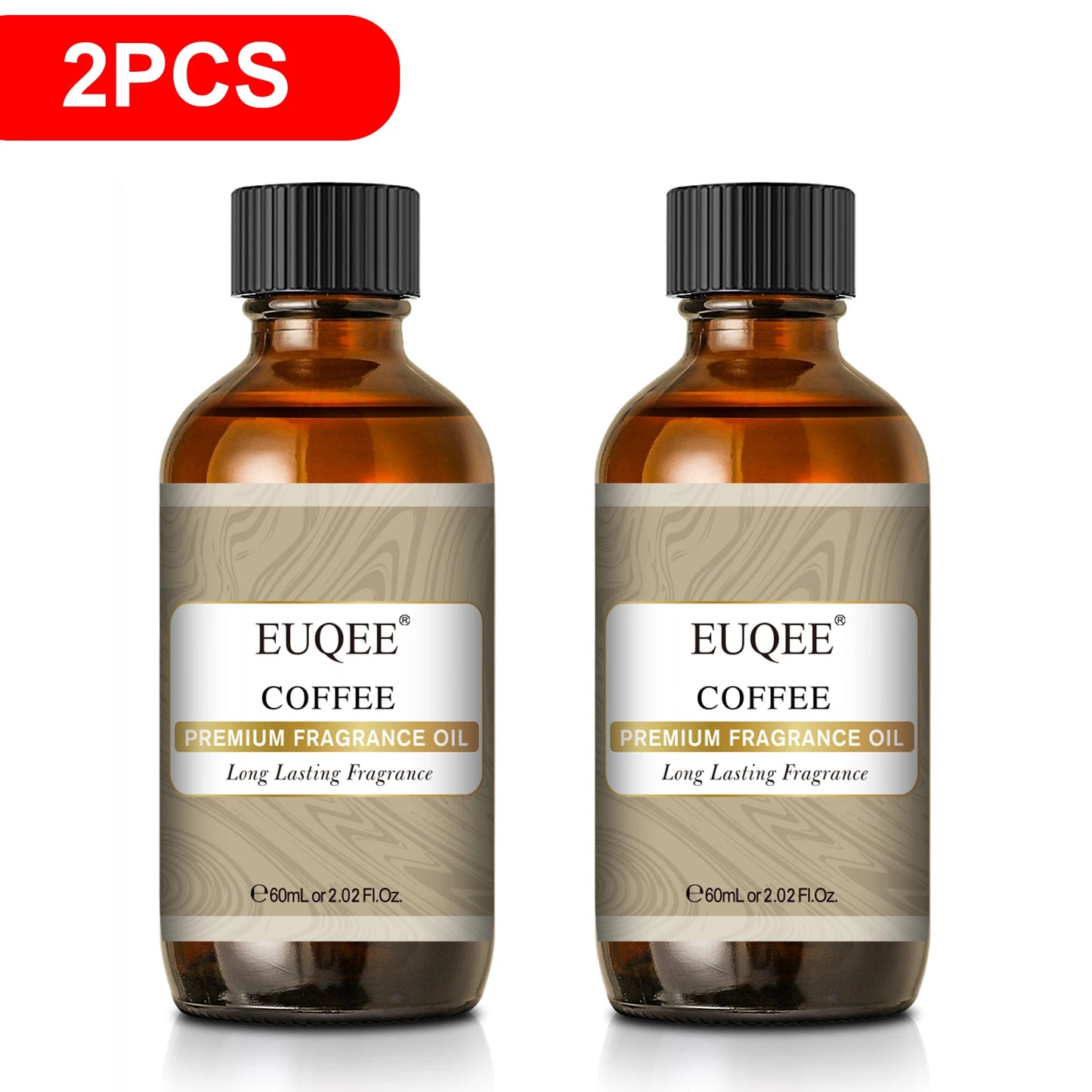 EUQEE 2PCS Men's Fragrance Oil Set For Diffuser 60ml Coconut Cream Pumpkin Pie Leather Coffee Bay Rum Aroma Fragrance Oil