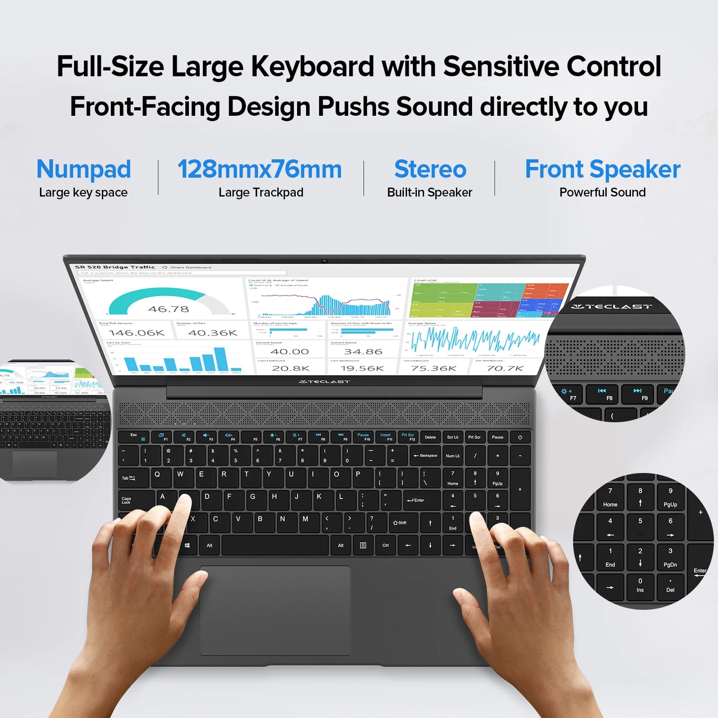 Teclast F15 Plus 2 Laptop 15.6 Inch Windows 11 Laptop 8Gb Ram 256Gb Ssd Gemini Lake N4120 Usb3.0 Mini-Hdmi Full Size Keyboard