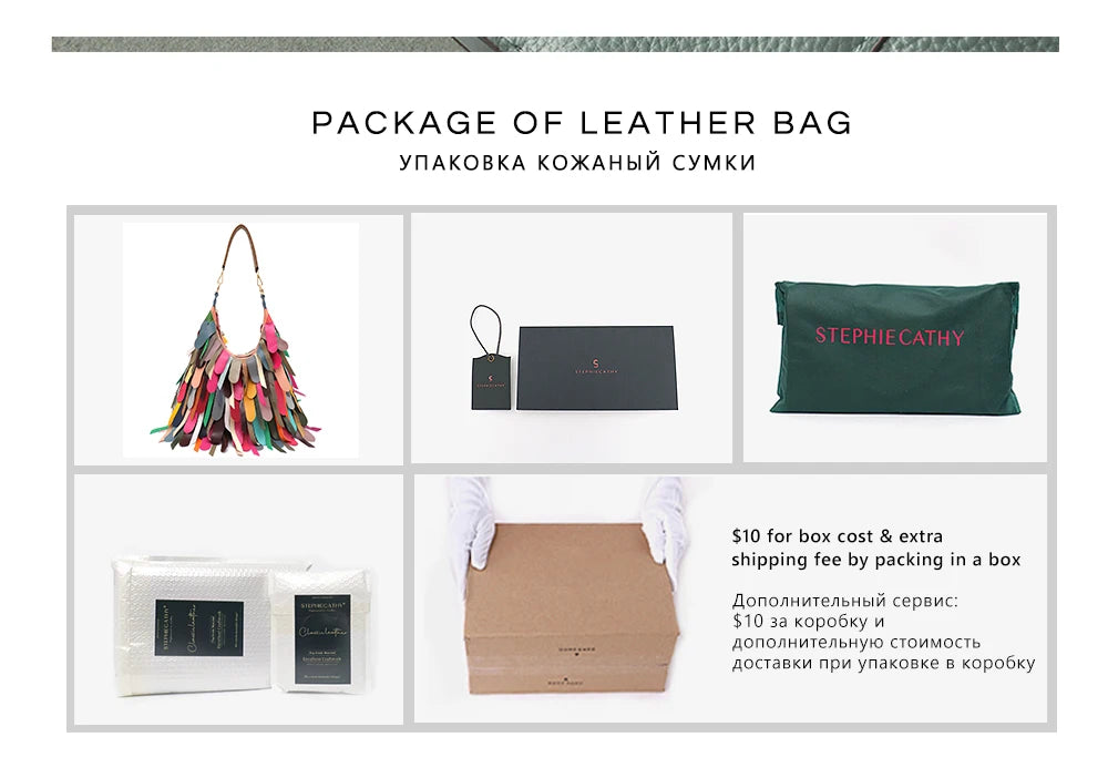 Women Daily Casual Slouchy Boho Style Colorful Real Sheepskin Tassel Fringe Hobo Shoulder Cross body Bag Genuine Leather Handbag