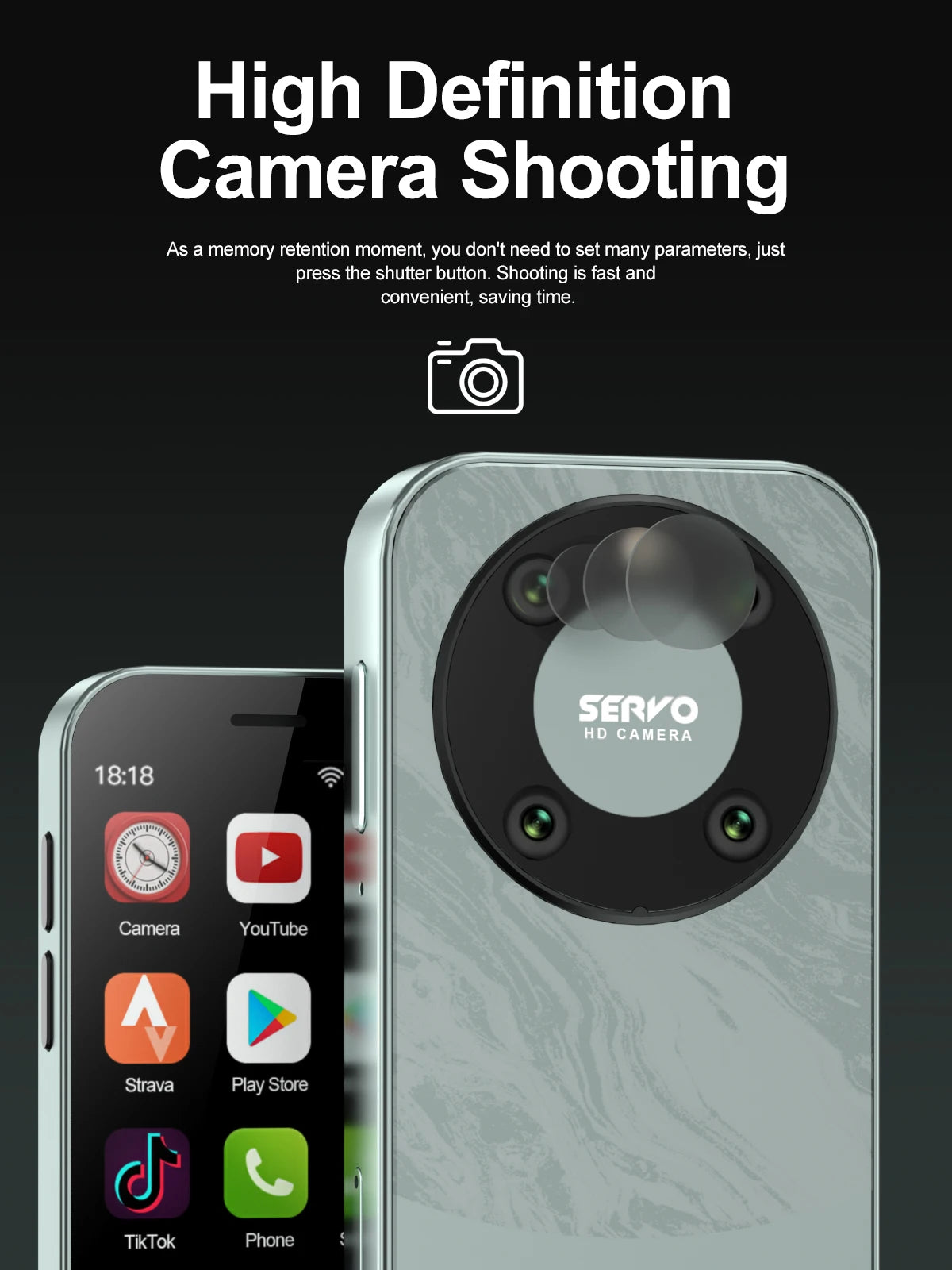 SERVO KING 9000 3.0" HD Display Small Smartphone Android 10.0 Network 4G LTE 2GB+16GB 2000mAh Face Recognition Mini Mobile Phone