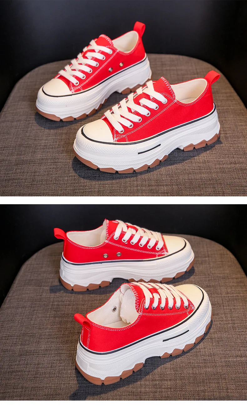 Canvas Womens Shoes High Platform Sneakers for Women 2023 New Breathable Woman Tennis Shoes Casual Women's Tennis Scarpe Donna