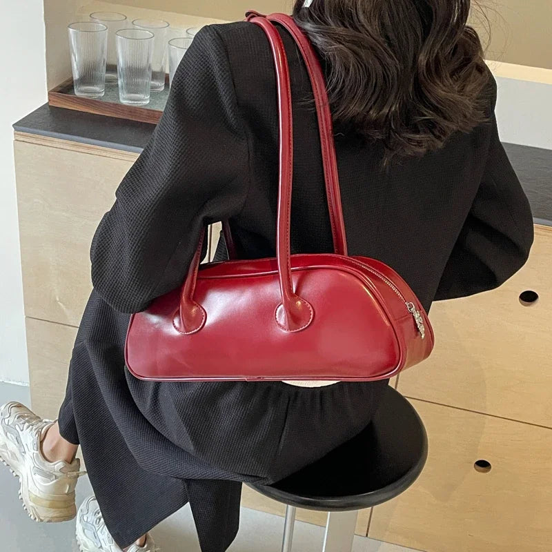 Advanced Sense Retro Pu Zipper Ladies Shoulder Bags Trend 2025 Light Luxury Hot Sale Bags for Women New Handbag Bolsas Femininas