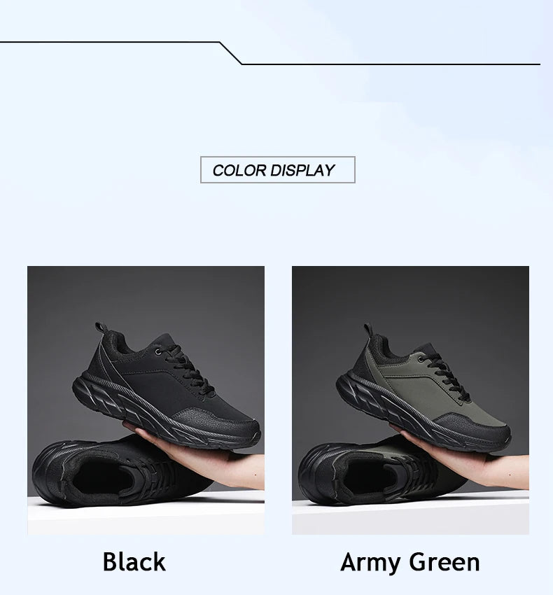 Autumn Men Sneakers Thick Soled Casual Shoes Men Cushioning Sports Shoes Outdoor Waterproof Walking Shoes Plus Size 39-48