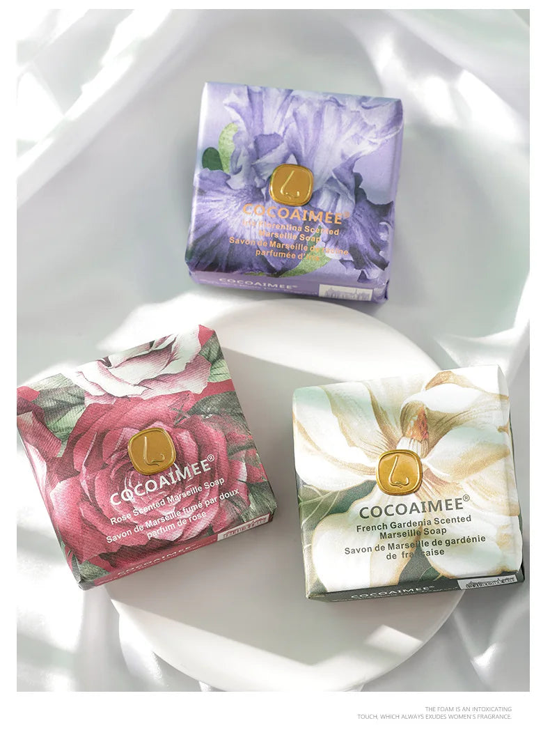 200g French Soap Mite Removing Soap Lavender French Hand Ground Soap Korean Style Baoli Wedding Gift Box Wedding Souvenir Gift