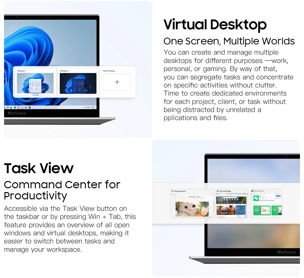 Blackview AceBook 8 Laptop 15.6" 12th Gen Intel Alder Lake N97 16GB RAM 512GB SSD + expansion up to 1TB Windows 11 Home 15.6"