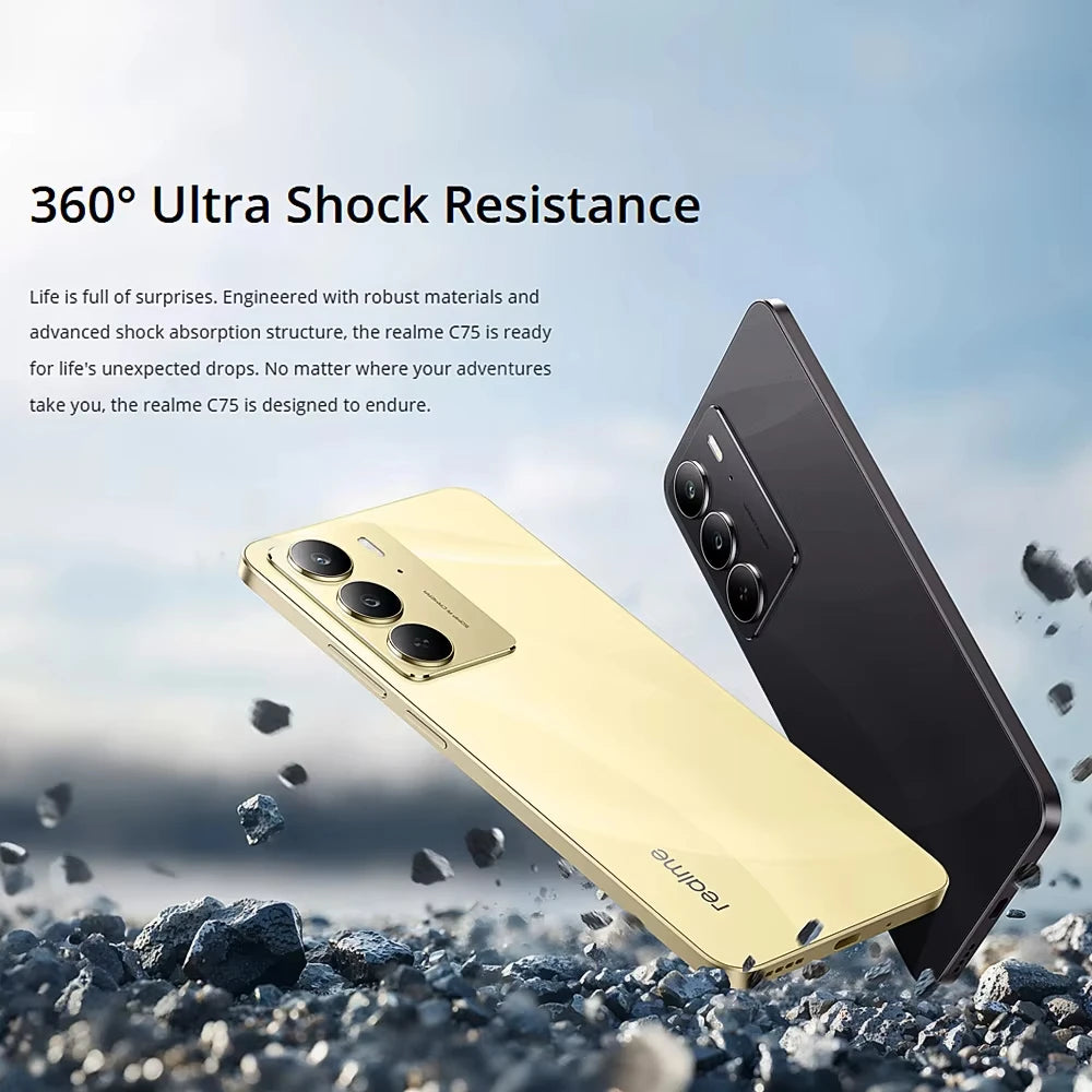 Global Version realme C75 6.72'' 90Hz FHD Display 50MP AI Camera 6000mAh Battery 45W Charge IP69 100% Original Cell Phone