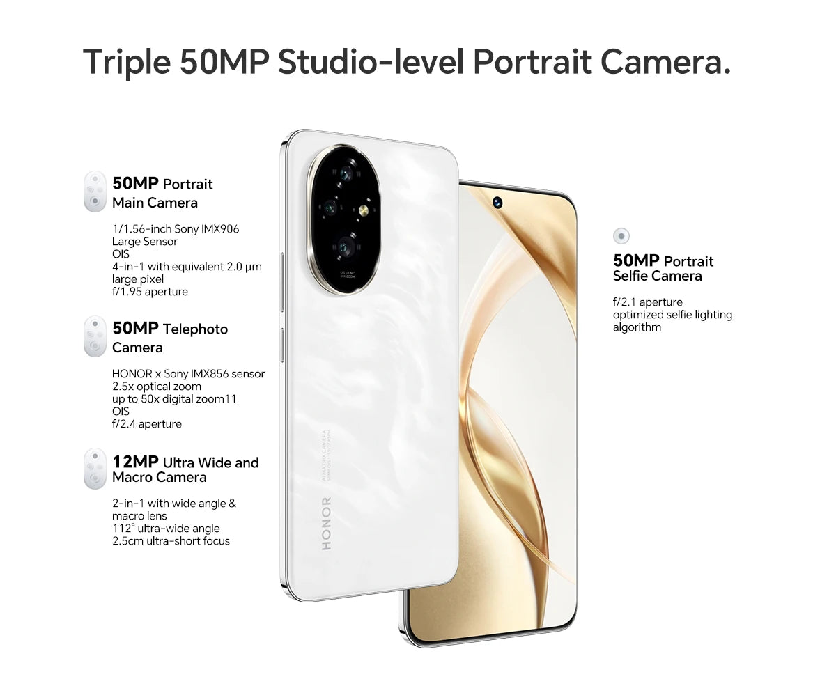 Global Version HONOR 200 5G Smartphone Snapdragon 7 Gen 3 Android 14 6.7'' AMOLED Display 5200mAh Battery Phone