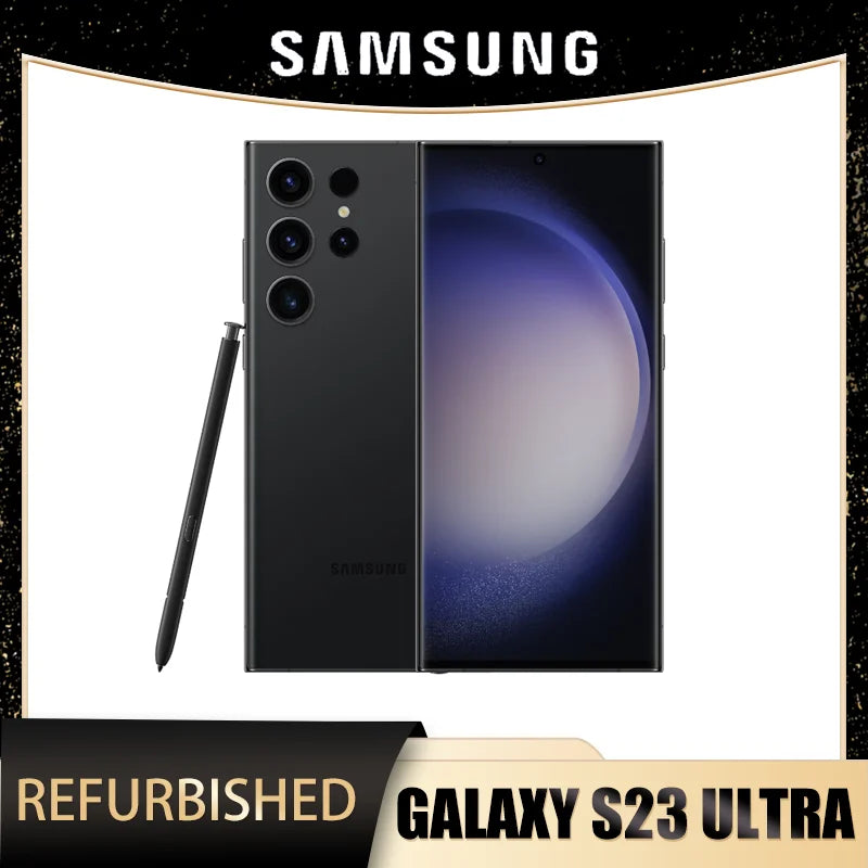 Refurbished phone Samsung Galaxy S23 Ultra 256GB Midnight Black | Unlocked | Excellent Battery| Professionally Certified
