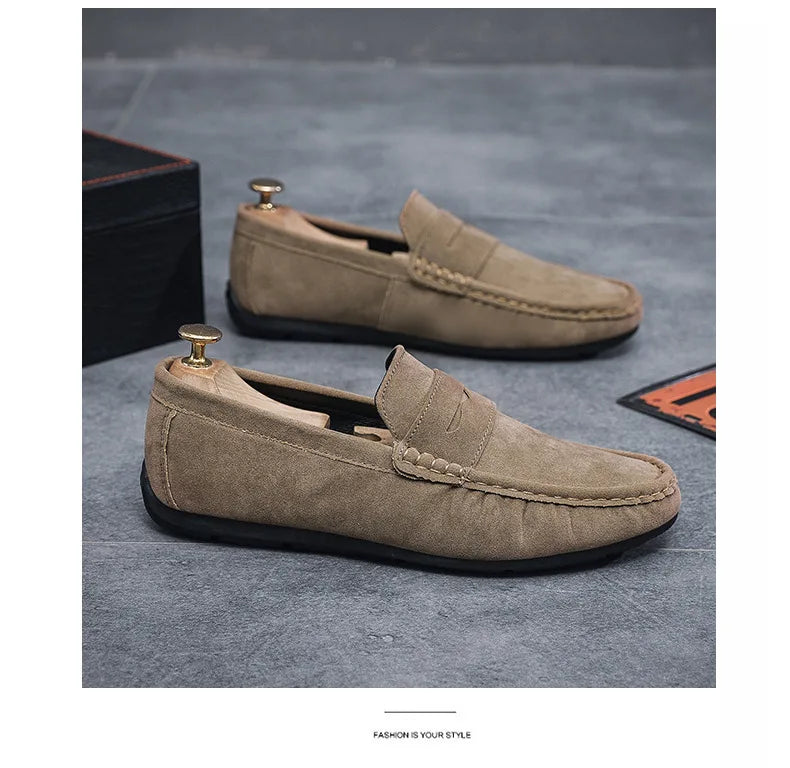 Men's Loafers, Lightweight and Breathable Casual Shoes, Mens Flat Driving Shoes, Soft Sole Slip-on Business Shoes, Moccasins