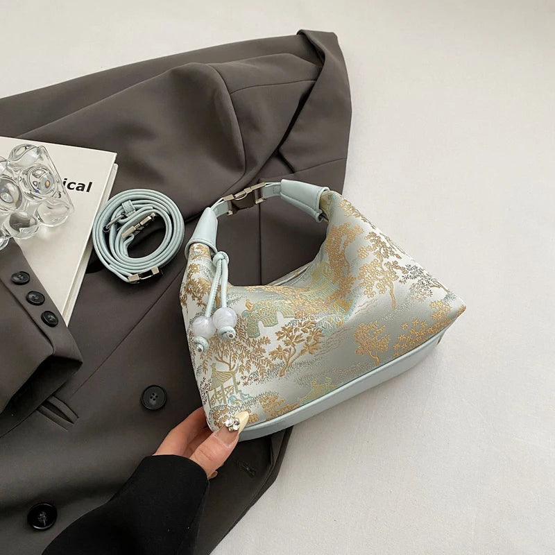 Fashionable Chinese Embroidery Handbag Brand Versatile Shoulder Bag 2025 New Chinese Style Tote Bag Trend Designer Travel Wallet