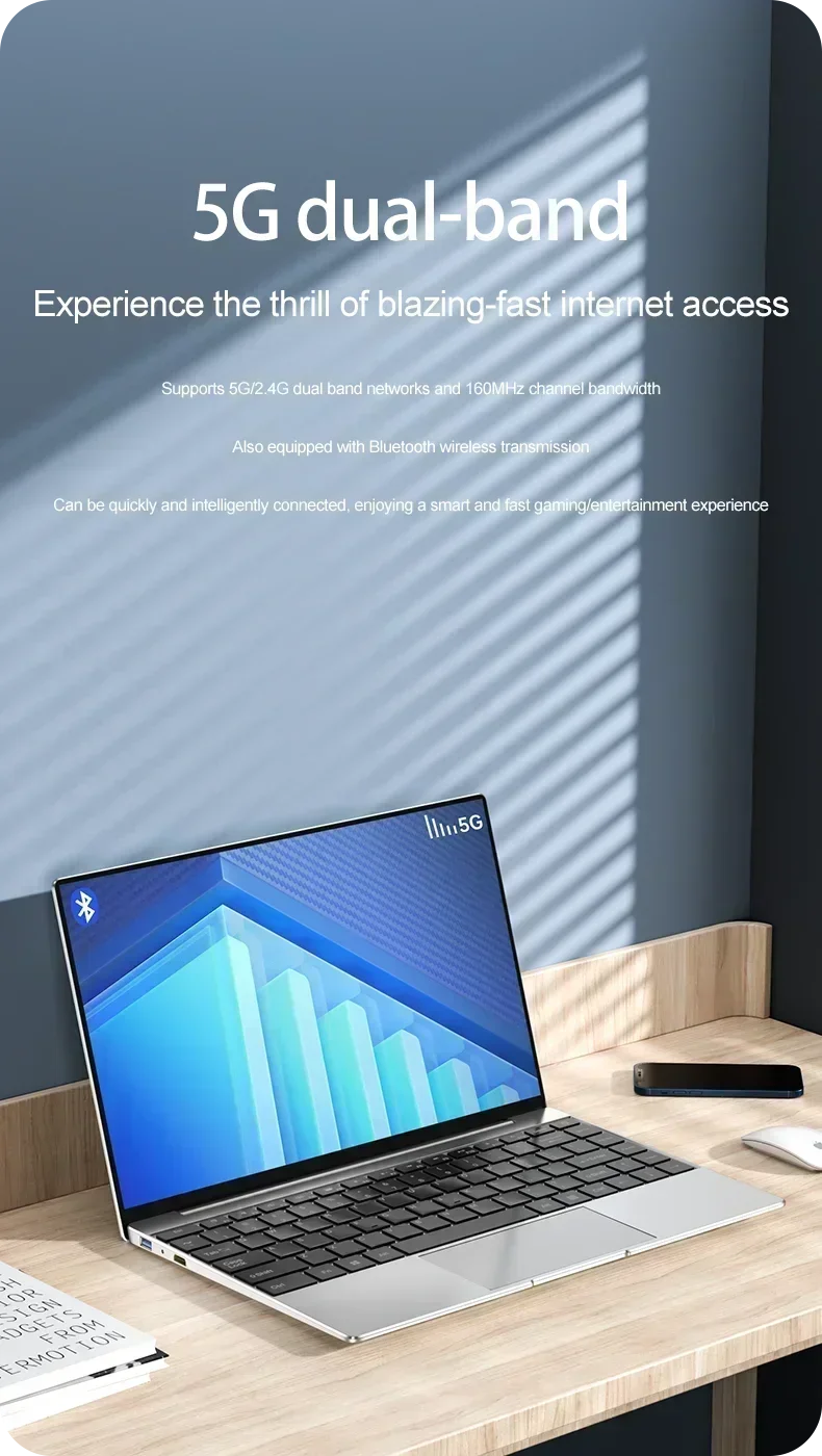 LENO 14.1" Ultra Slim Laptop 16GB RAM 2TB SSD Windows 11 Intel N3700 Notebook Gamer 1920*1080  Display Office Study Computer PC