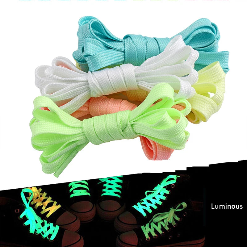 1pair Shoelaces Glow In The Dark Night Luminous Sports Shoes Accessories Elastic Laces Shoestrings Shoelaces for Kid Sneakers