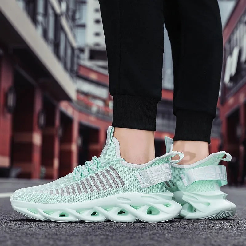 YRZL Men Shoes Comfortable Casual White Sneakers Breathable Platform Running Shoes for Men Mesh Tenis Sport Shoes for Men