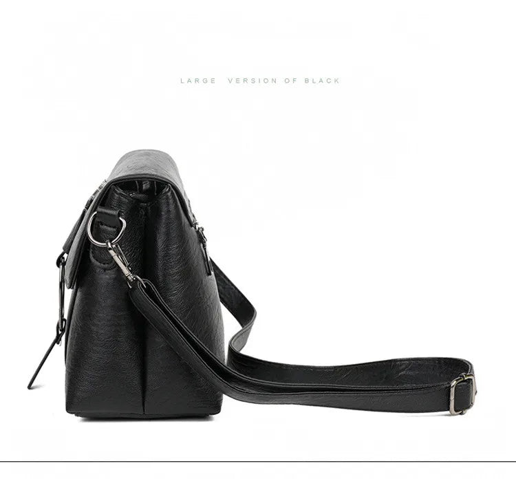 2025 Women's Single Shoulder Bag PU Soft Leather Texture Large Capacity Crossbody Handbag Simple Small Square Fashionable Bag