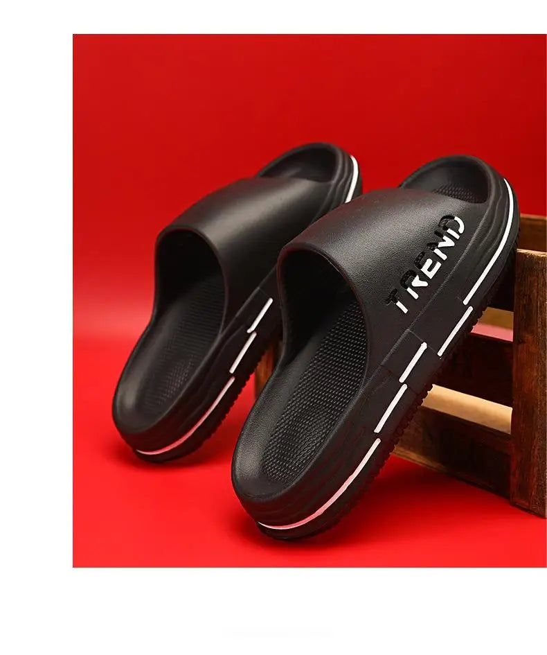 Men's Non-Slip EVA Platform Slides Comfortable Soft Sole Cloud Slippers For Indoor Outdoor Bathroom Beach Summer Sandals for Men