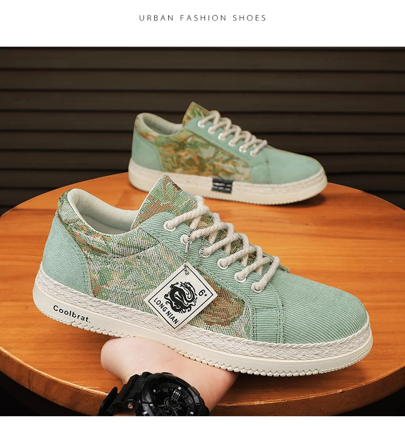 Canvas Men's Shoes Versatile Summer Trend Sports And Leisure Low Top Board Shoes Men's Cloth Shoes Soft Soles Work Shoes