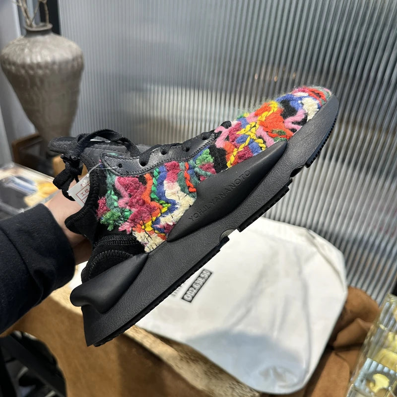 Handcrafed Casual Sneakers Man Platform Leather Canvas Sports Running Shoes Zip Upper Trainers Breathable Men Footwear Man Shoes