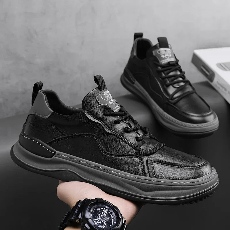 Men's Sneakers Leather Shoes Skateboard Sports and Leisure Shoes for Men Casual Soft and Comfortable Non-slip Wear-resistant