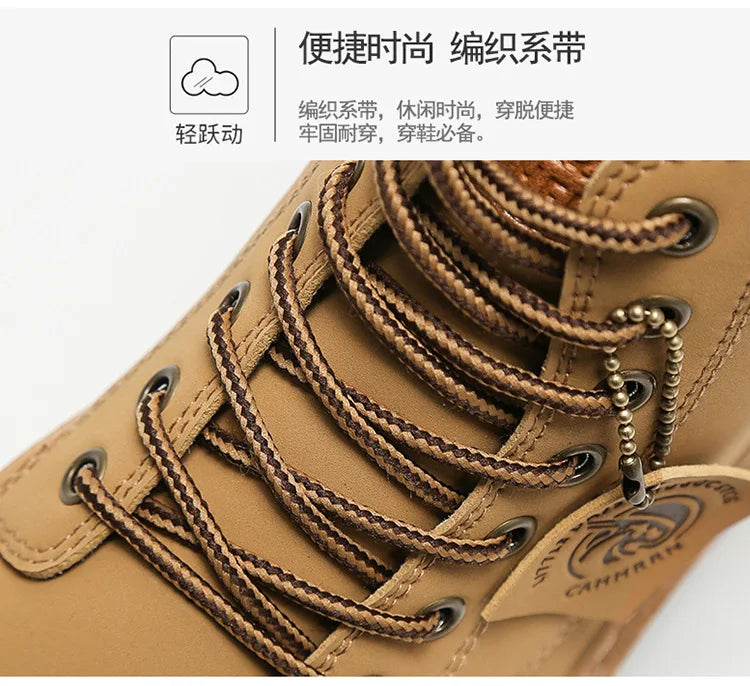 2025 Autumn New Men's Luxury Boots Comfortable Breathable Waterproof Men's Shoes Fashionable Men's Work Boots Motorcycle Boots