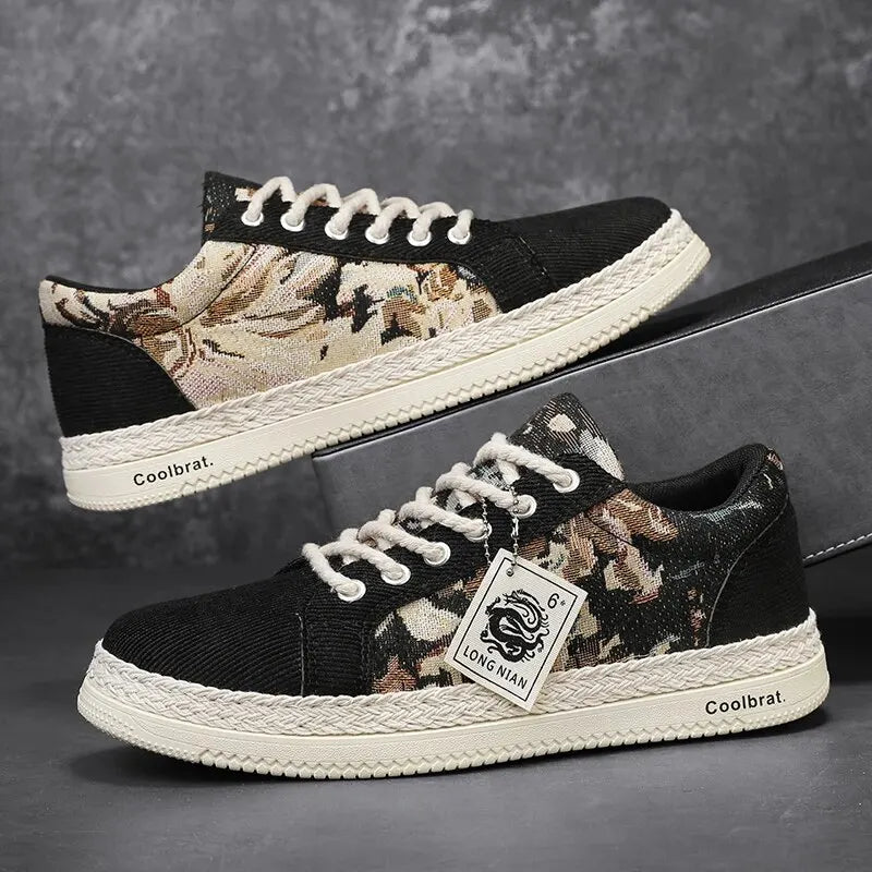 Canvas Men's Shoes Versatile Summer Trend Sports And Leisure Low Top Board Shoes Men's Cloth Shoes Soft Soles Work Shoes