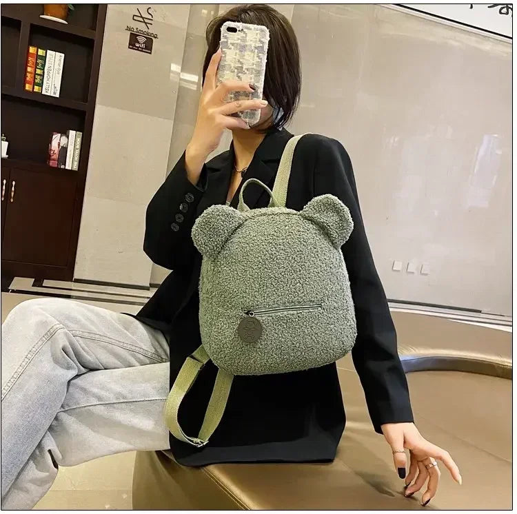 Girl Cute Backpack Women Sweet Travel Backpack Bag High Quality School Bag Girl Solid Soft Handbag Backpack Women