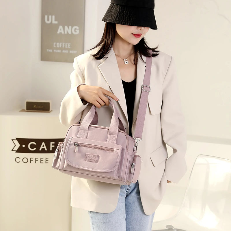 Fashion Multi Pocket Women‘s Handbag Durable Fabric Female Shoulder Bag Large Capacity Girls Shopping Bag Casual Tote SAC