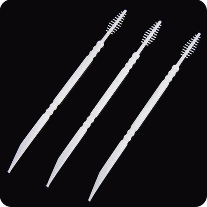 100pcs Double-headed Dental Brush Teeth Sticks Floss Pick Toothpick Tooth Clean Oral Care Interdental  Food Grade PP